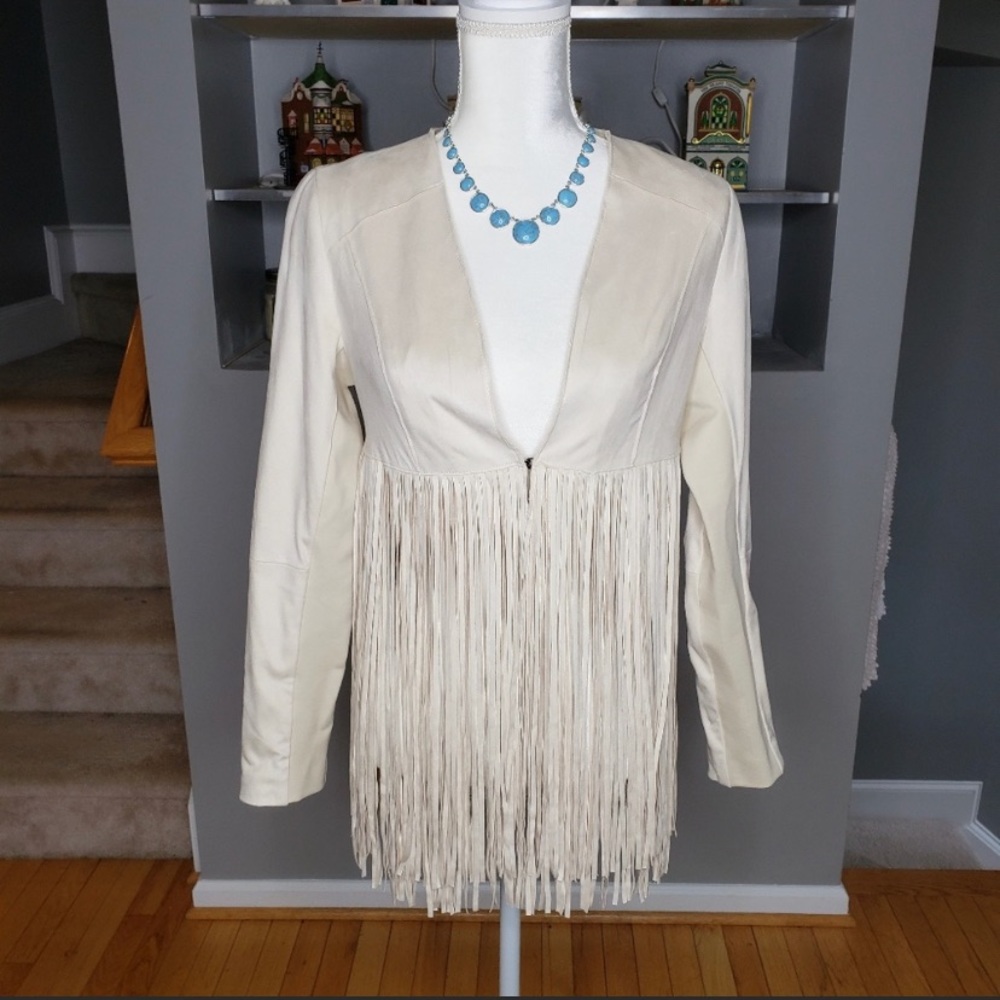 Fringed Faux Leather Jacket